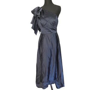 NWTs Lavetir One Shoulder Navy Blue Bridesmaid Dress Gown Evening Sz 10